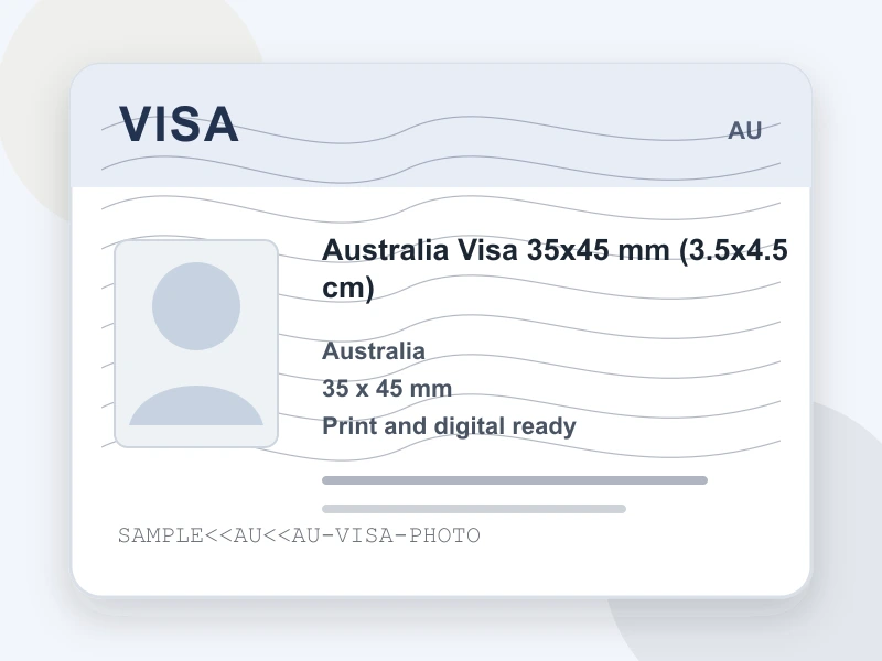 Australia Visa 35x45 mm (3.5x4.5 cm) document illustration