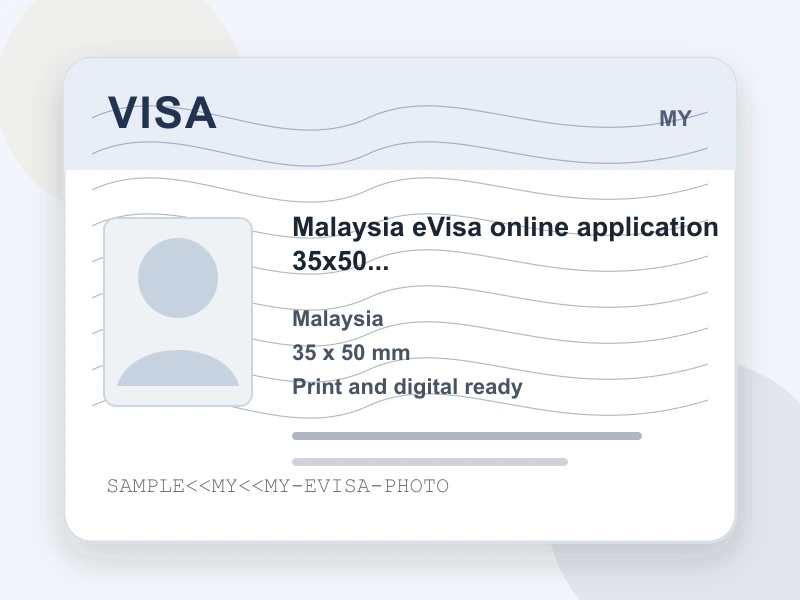 Malaysia eVisa online application 35x50 mm document illustration