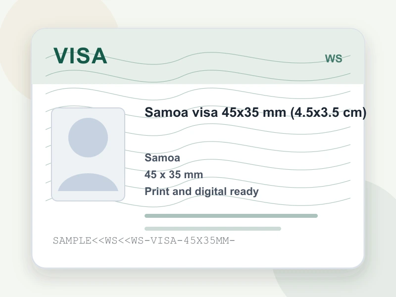 Samoa visa 45x35 mm (4.5x3.5 cm) document illustration