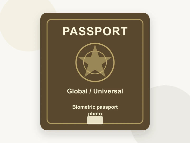Biometric passport photo document illustration