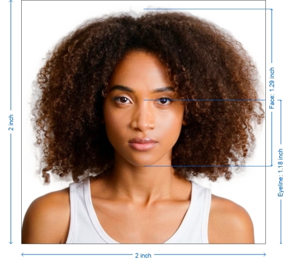 US passport photo example with landmarks