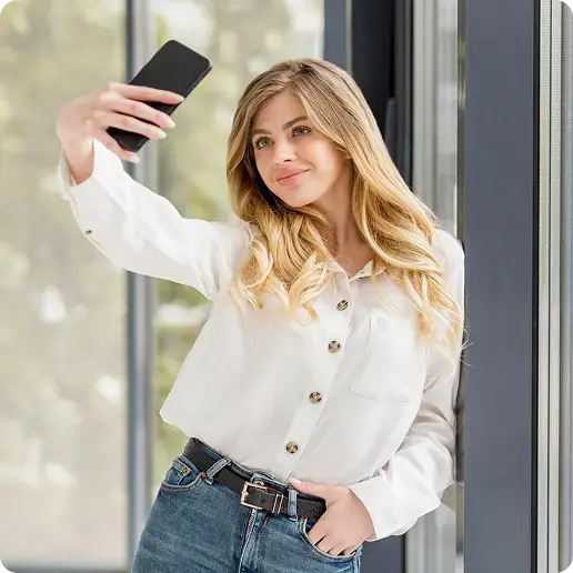 Upload a selfie to the photo maker